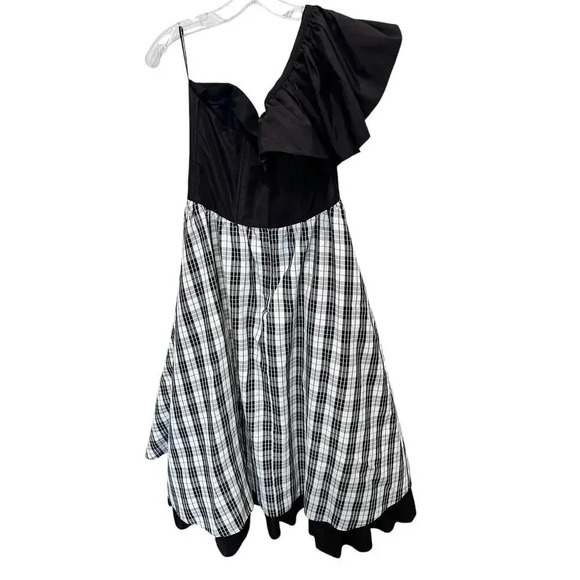 Gunne Sax By Jessica McClintock One Shoulder Gingham Dress Size 9 - Picture 4 of 10